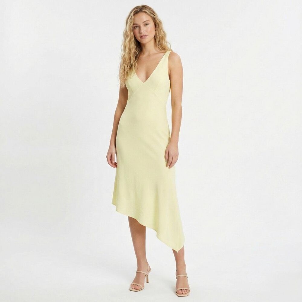 NWOT Remain Birger Christensen Gosha Yellow Asymmetric Midi Dress 2